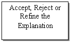 Text Box: Accept, Reject or Refine the Explanation